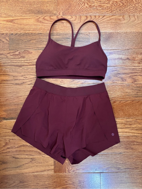 CRZ YOGA Other - CRZ YOGA Burgundy Strappy Sports Bra and Short Set